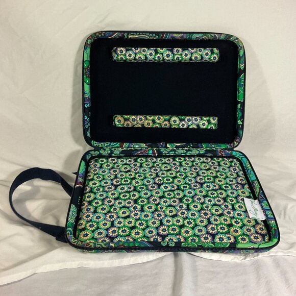 Vera Bradley Mini Laptop Hard Case with Shoulder Strap Blue Rhapsody New - Picture 7 of 8